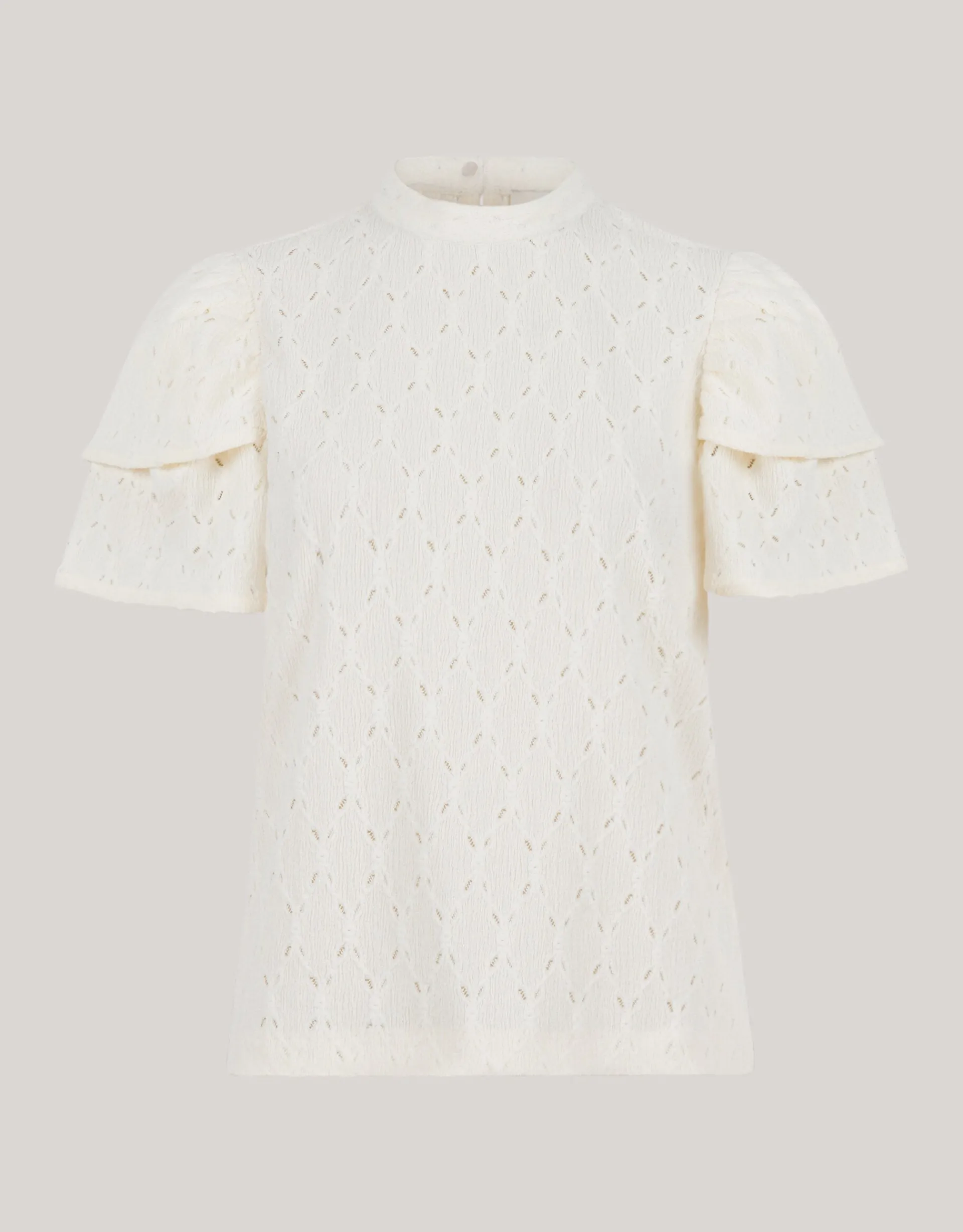 Shoeby Ajour Ruffle Top Gebroken Wit<DAMES Tops