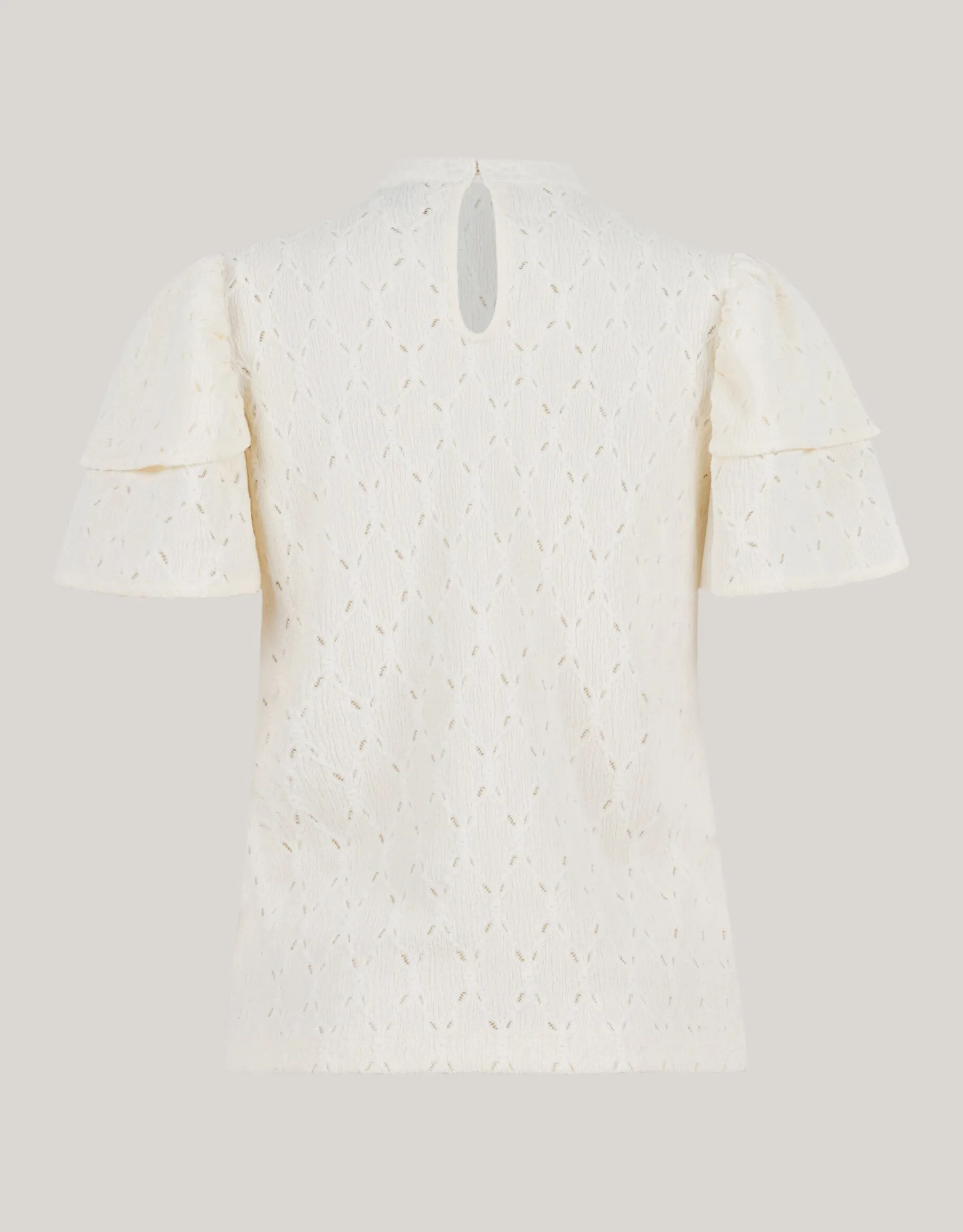 Shoeby Ajour Ruffle Top Gebroken Wit<DAMES Tops