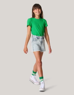 Shoeby Ajour Top Groen< Tops Korte Mouw