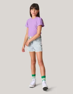 Shoeby Ajour Top Lichtpaars< Tops Korte Mouw