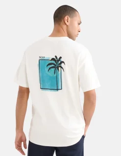Shoeby Artwork Embroidery T-shirt Gebroken Wit<Heren T-Shirts En Polo's