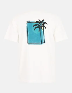 Shoeby Artwork Embroidery T-shirt Gebroken Wit<Heren T-Shirts En Polo's