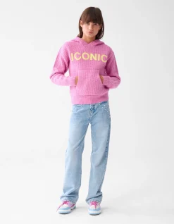 Shoeby Artwork Gebreide Hoodie Roze< Sweaters En Hoodies