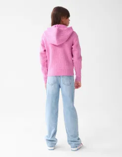 Shoeby Artwork Gebreide Hoodie Roze< Sweaters En Hoodies