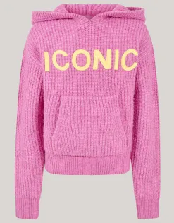 Shoeby Artwork Gebreide Hoodie Roze< Sweaters En Hoodies