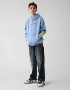 Shoeby Artwork Hoodie Blauw< Gebreide Truien|Hoodies