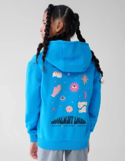 Shoeby Artwork Hoodie Blauw< Sweaters En Hoodies