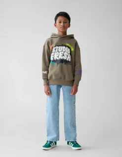 Shoeby Artwork Hoodie Groen< Gebreide Truien|Hoodies