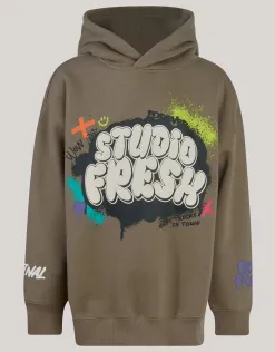 Shoeby Artwork Hoodie Groen< Gebreide Truien|Hoodies
