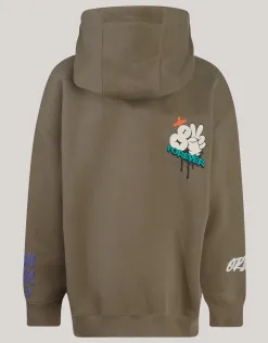 Shoeby Artwork Hoodie Groen< Gebreide Truien|Hoodies