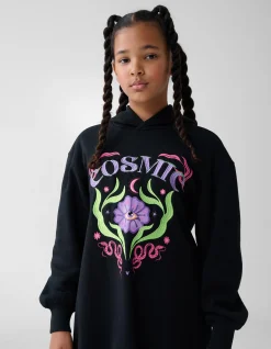 Shoeby Artwork Hoodie Jurk Zwart< Jurken
