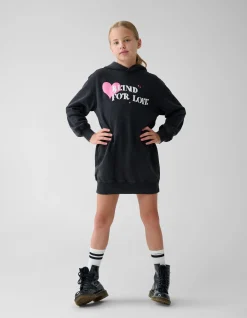 Shoeby Artwork Hoodie Jurk Zwart< Jurken