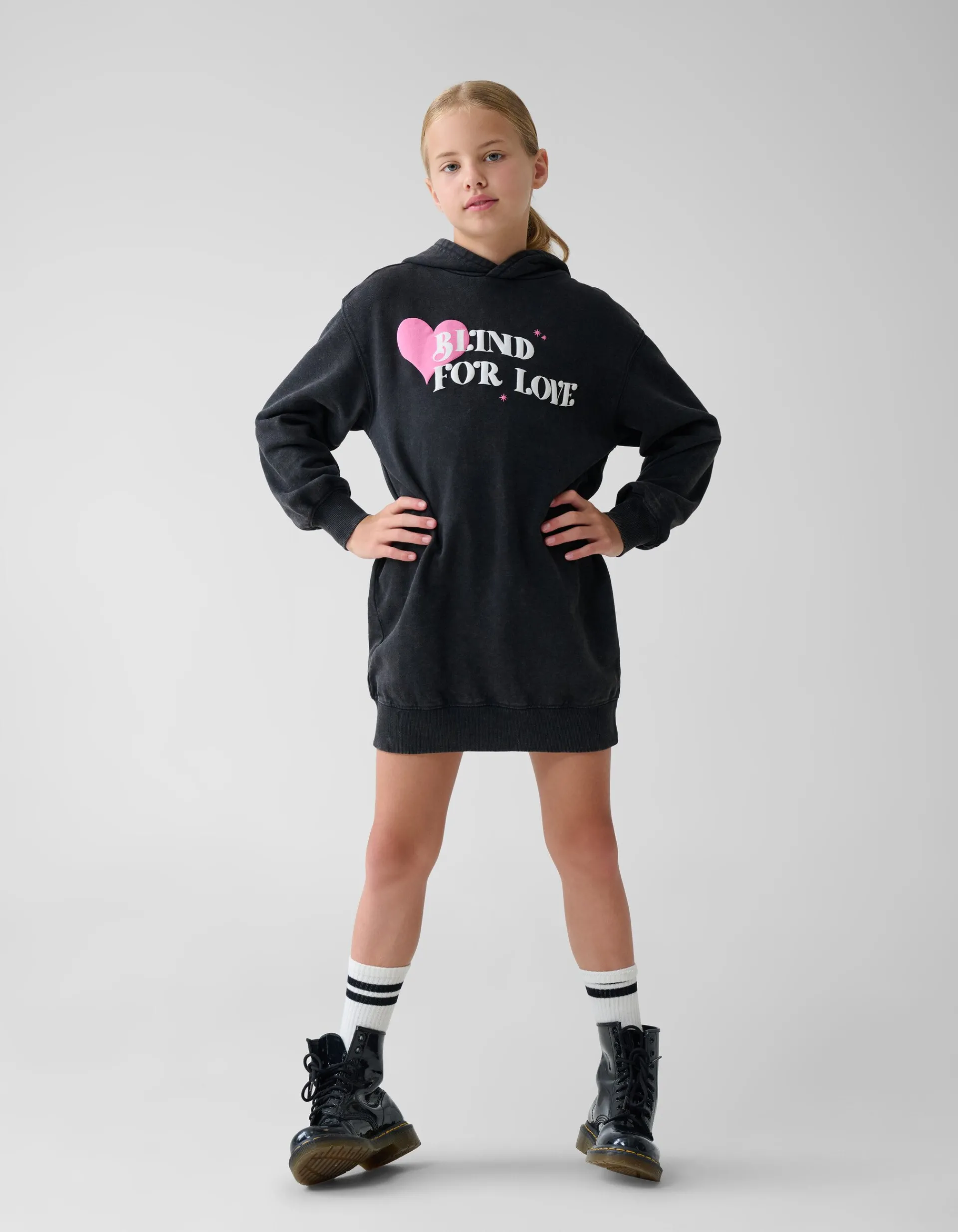 Shoeby Artwork Hoodie Jurk Zwart< Jurken