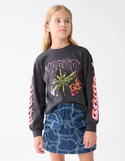 Shoeby Artwork Longsleeve Donkergrijs< T-Shirts