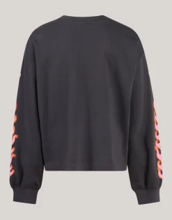 Shoeby Artwork Longsleeve Donkergrijs< T-Shirts
