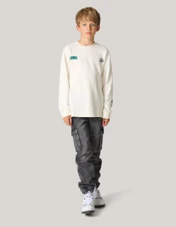 Shoeby Artwork Longsleeve Gebroken Wit< T-Shirts