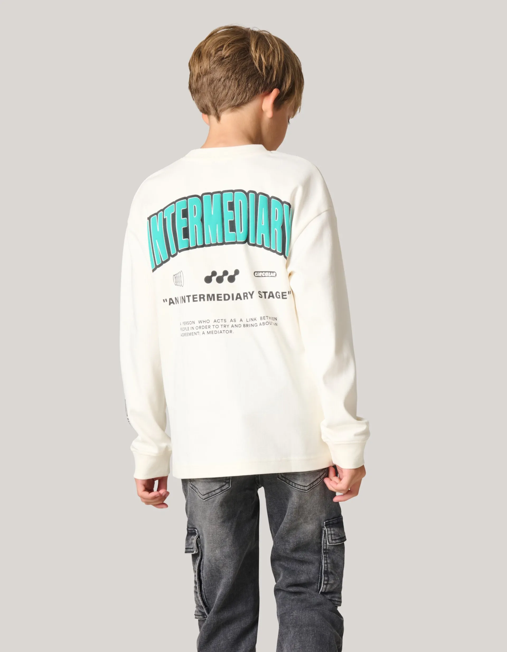 Shoeby Artwork Longsleeve Gebroken Wit< T-Shirts