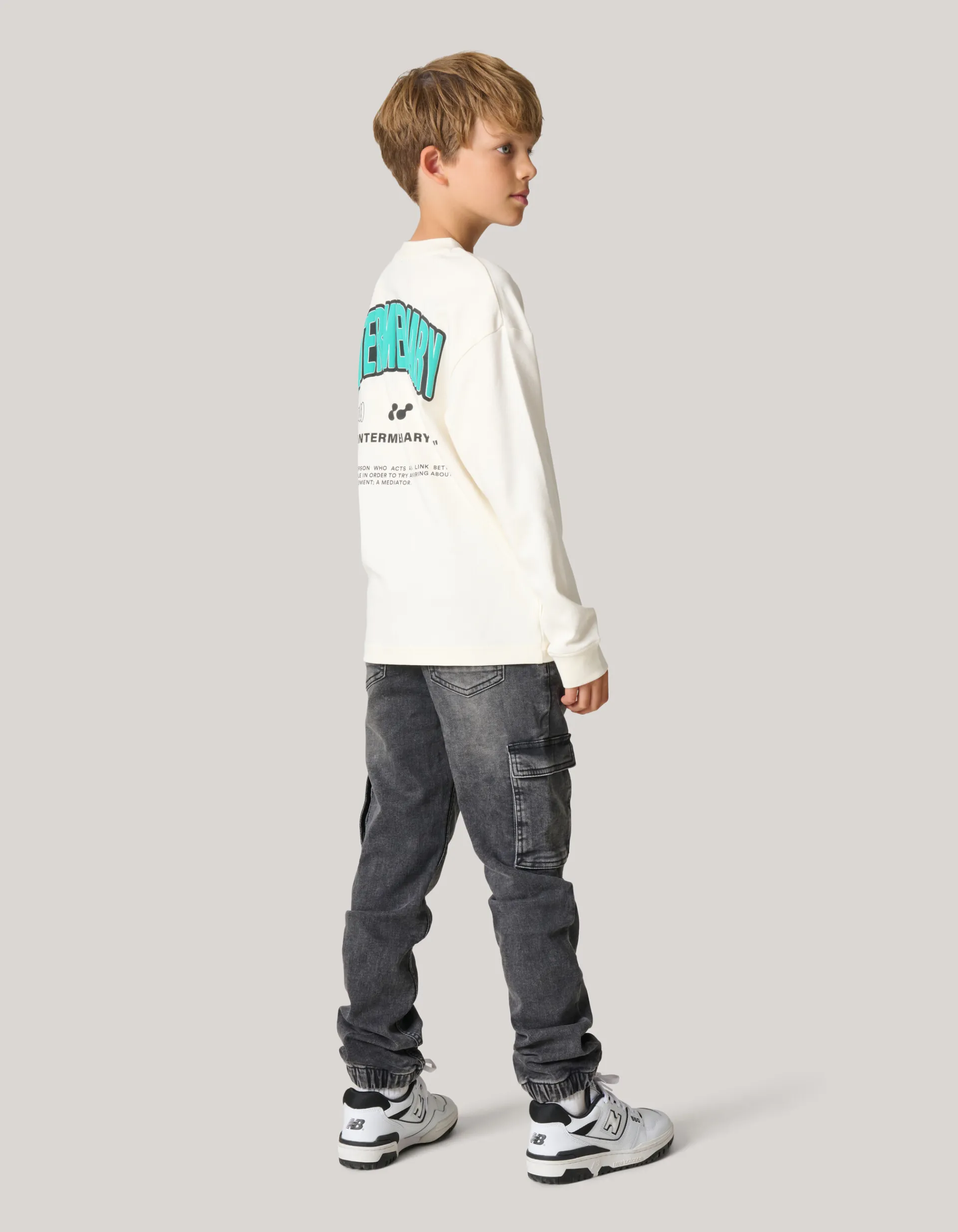 Shoeby Artwork Longsleeve Gebroken Wit< T-Shirts