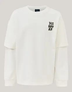 Shoeby Artwork Longsleeve T-shirt Gebroken Wit< T-Shirts