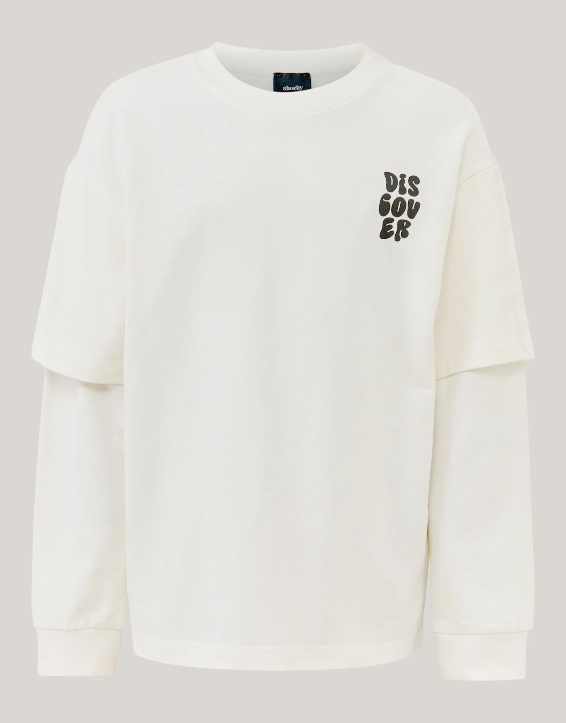 Shoeby Artwork Longsleeve T-shirt Gebroken Wit< T-Shirts