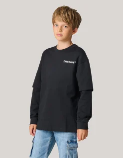 Shoeby Artwork Longsleeve T-shirt Zwart< T-Shirts