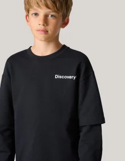 Shoeby Artwork Longsleeve T-shirt Zwart< T-Shirts