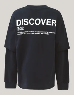 Shoeby Artwork Longsleeve T-shirt Zwart< T-Shirts