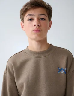Shoeby Artwork Sweater Bruin< Gebreide Truien|Sweaters