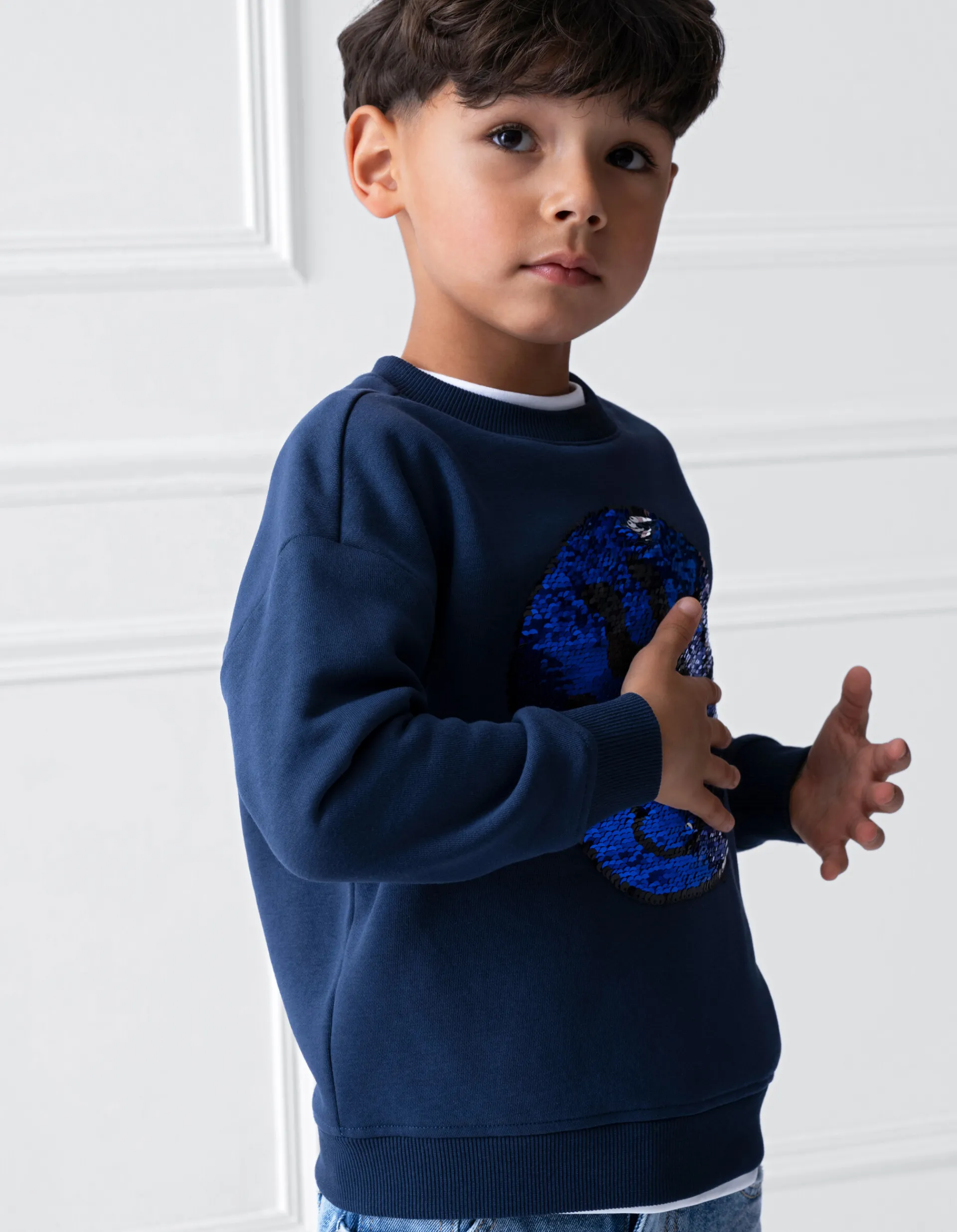 Shoeby Artwork Sweater Donkerblauw< Gebreide Truien|Sweaters