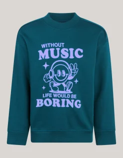 Shoeby Artwork Sweater Donkergroen< Gebreide Truien|Sweaters