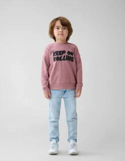 Shoeby Artwork Sweater Donkerroze< Gebreide Truien|Sweaters