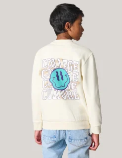 Shoeby Artwork Sweater Gebroken Wit< Gebreide Truien|Sweaters