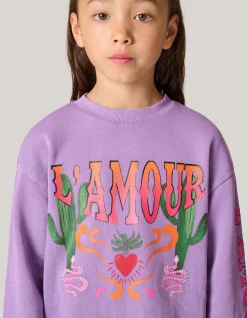 Shoeby Artwork Sweater Paars< Sweaters En Hoodies