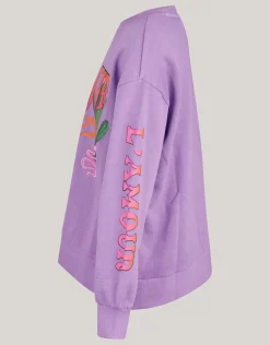 Shoeby Artwork Sweater Paars< Sweaters En Hoodies