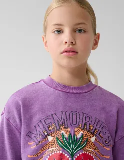 Shoeby Artwork Sweater Paars By Lizzy< Sweaters En Hoodies