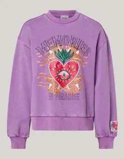 Shoeby Artwork Sweater Paars By Lizzy< Sweaters En Hoodies
