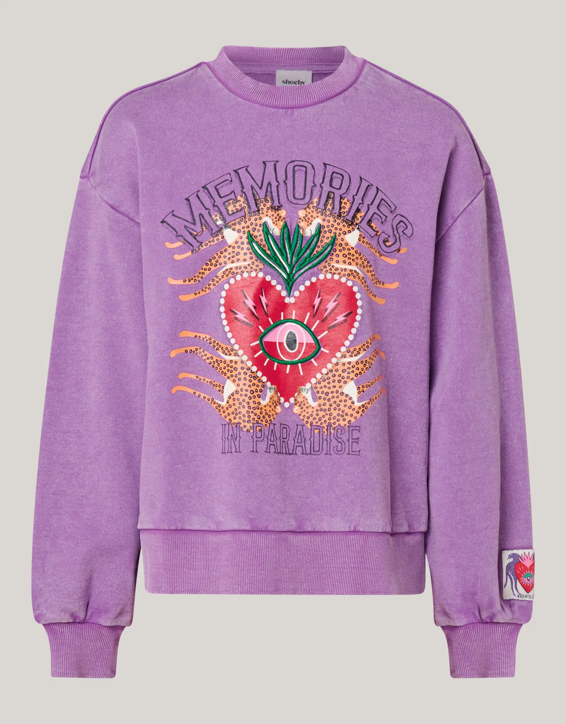 Shoeby Artwork Sweater Paars By Lizzy< Sweaters En Hoodies