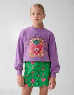 Shoeby Artwork Sweater Paars By Lizzy< Sweaters En Hoodies