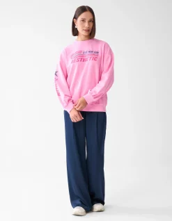 Shoeby Artwork Sweater Roze<DAMES Truien En Sweaters