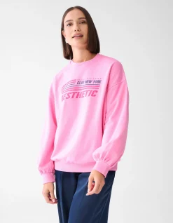 Shoeby Artwork Sweater Roze<DAMES Truien En Sweaters