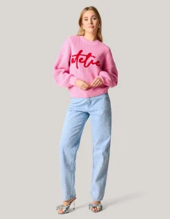 Shoeby Artwork Trui Roze<DAMES Truien En Sweaters