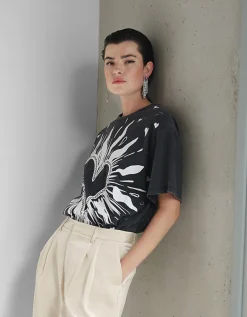 Shoeby Artwork T-shirt Donkergrijs<DAMES T-Shirts