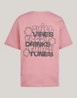 Shoeby Artwork T-shirt Donkerroze< T-Shirts