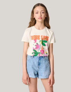 Shoeby Artwork T-shirt Gebroken Wit< T-Shirts