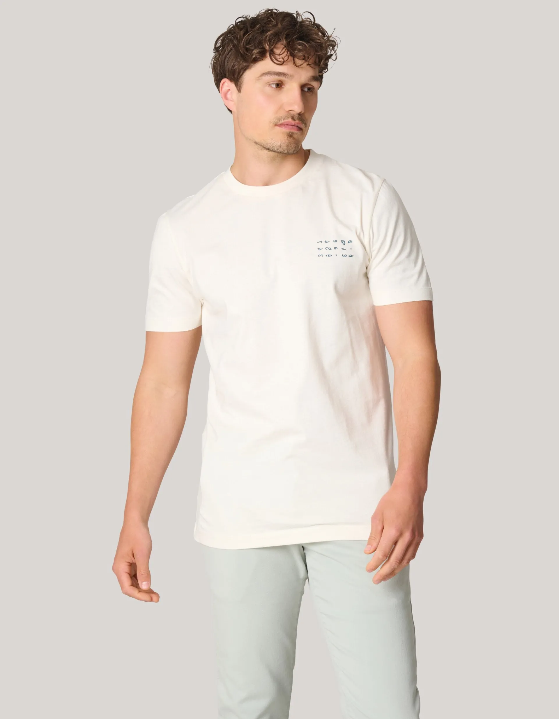 Shoeby Artwork T-shirt Gebroken Wit<Heren T-Shirts En Polo's
