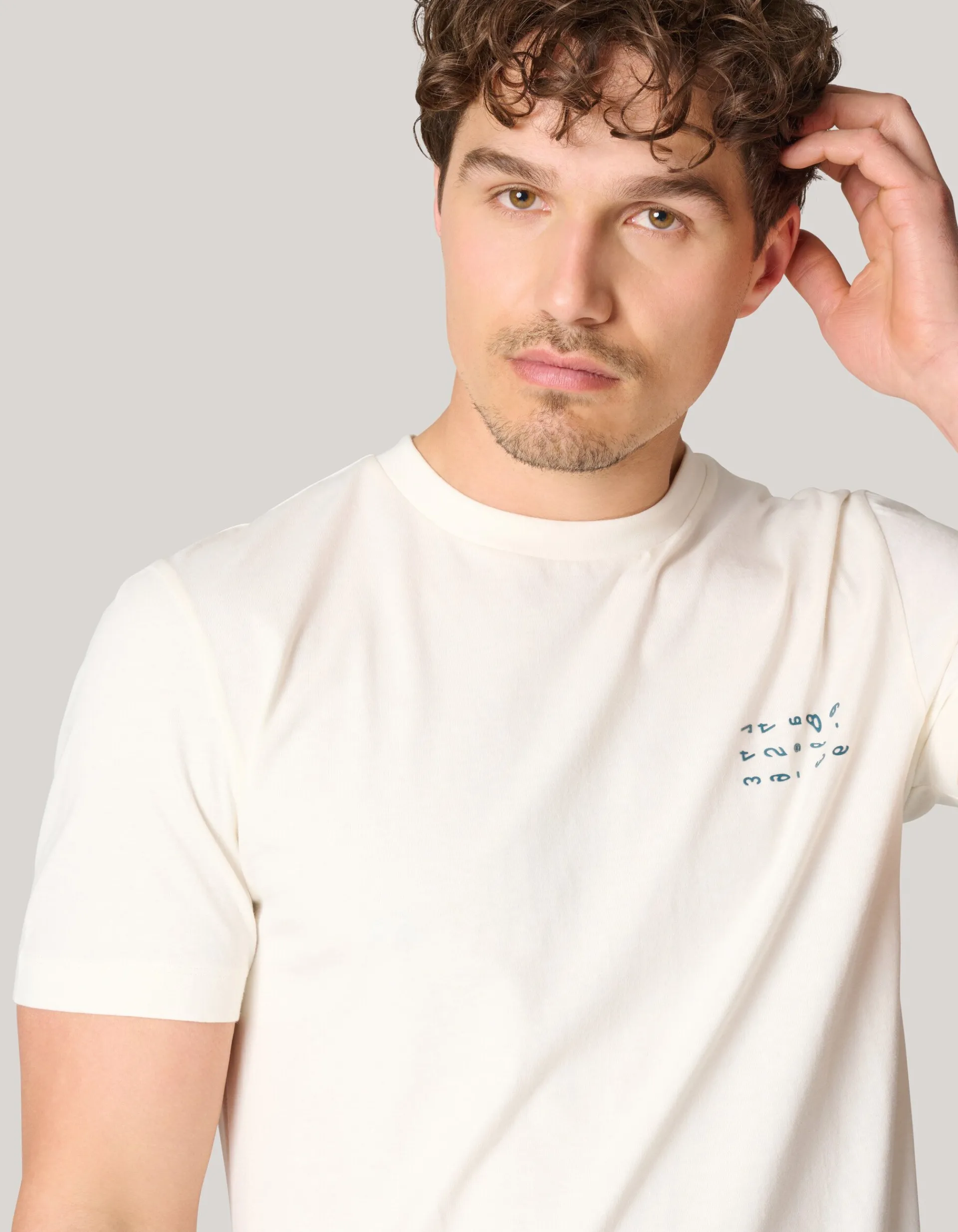 Shoeby Artwork T-shirt Gebroken Wit<Heren T-Shirts En Polo's