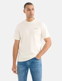 Shoeby Artwork T-shirt Gebroken Wit<Heren T-Shirts En Polo's