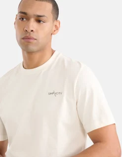 Shoeby Artwork T-shirt Gebroken Wit<Heren T-Shirts En Polo's