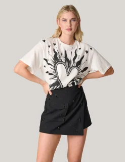 Shoeby Artwork T-shirt Gebroken Wit<DAMES T-Shirts