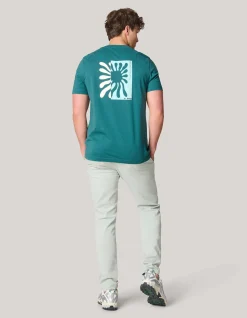 Shoeby Artwork T-shirt Turquoise<Heren T-Shirts En Polo's